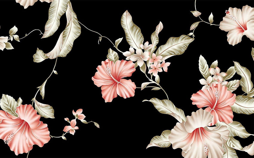 Black Floral Backgrounds Tumblr ·①, flower background tumblr HD wallpaper
