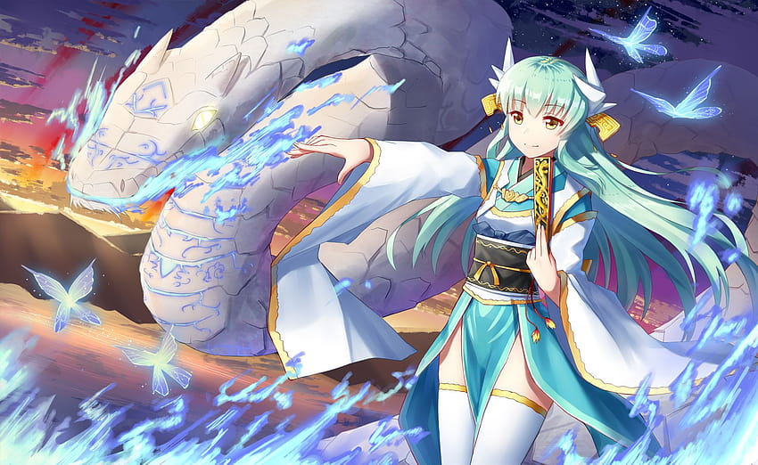 Anime Anime Girls Fate Series Fate Grand Order Kiyohime Fate Grand Order  Long Hair Green Hair Solo A Wallpaper - Resolution:2120x2820 - ID:1326445 -  wallha.com