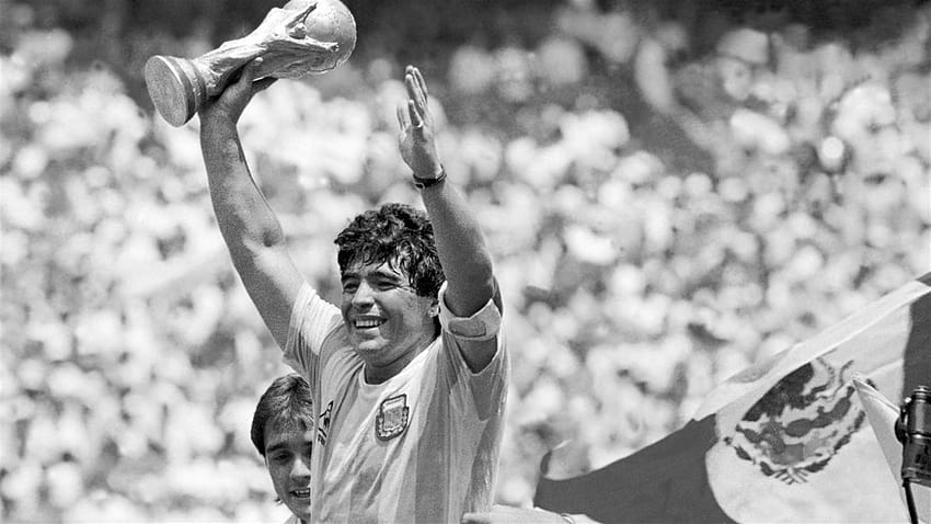 Fußball-Größe Diego Maradona stirbt im Alter von 60 Jahren, Maradona schwarz und weiß HD-Hintergrundbild