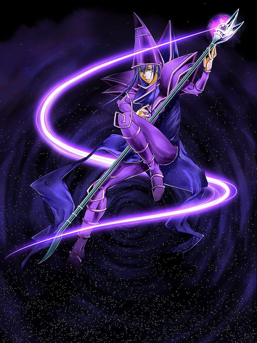 this is the coolest pic of the dark magician ever!, yu gi oh dark magician HD phone wallpaper