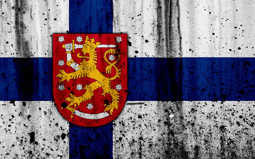 Finnish flag, grunge, flag of Finland, finland flag HD wallpaper