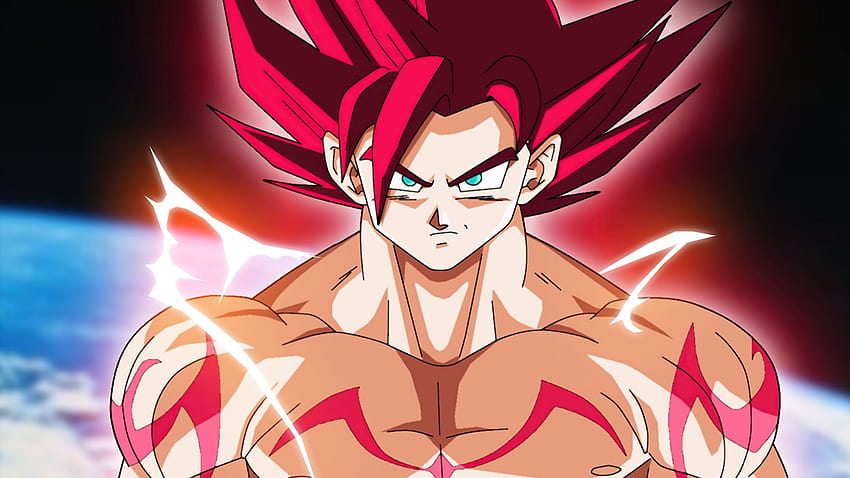 2048x1152 Dragon Ball Super Goku Super Saiyan God 2048x1152 Resolução, planos de fundo e papel de parede HD