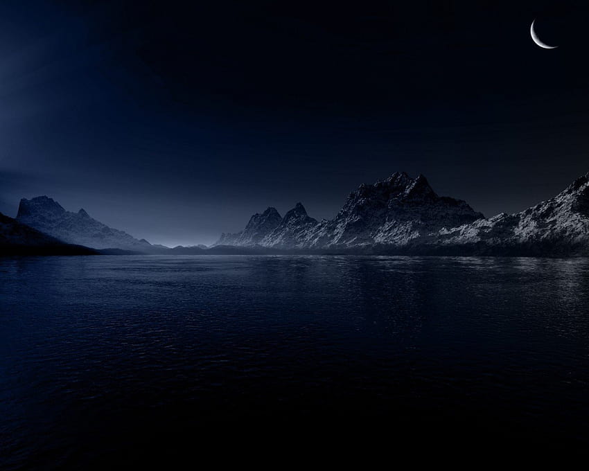 Dark Night Over The Mountain Lake Mix [1920x1080] para su, móvil y tableta, lago nocturno fondo de pantalla