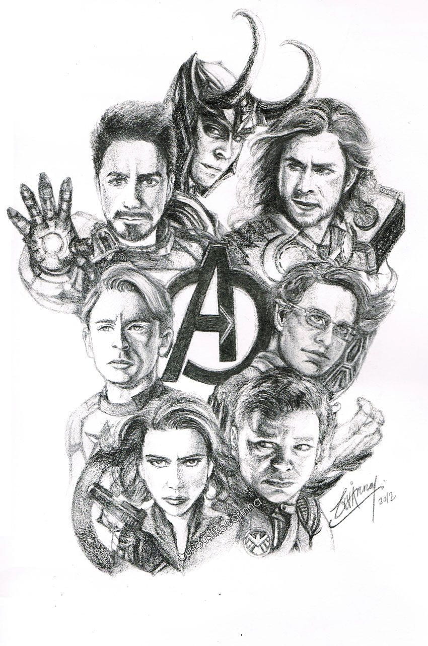 Drawing of Avengers |Endgame|with pencils and pencil colours - YouTube