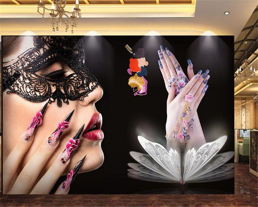 beibehang mural custom senior mural salon kecantikan kuku, artefak Wallpaper HD