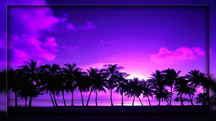 80s Palm Trees, purple palm trees HD wallpaper