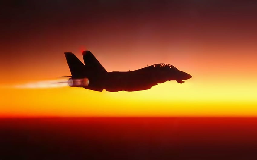 Sunset Fighter Jet พระอาทิตย์ตกจากเครื่องบินเจ็ต วอลล์เปเปอร์ HD