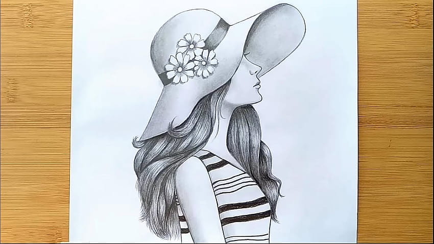 How to draw a girl wearing winter cap for beginners || Pencil sketch || bir  kız nasıl çizilir - YouTube