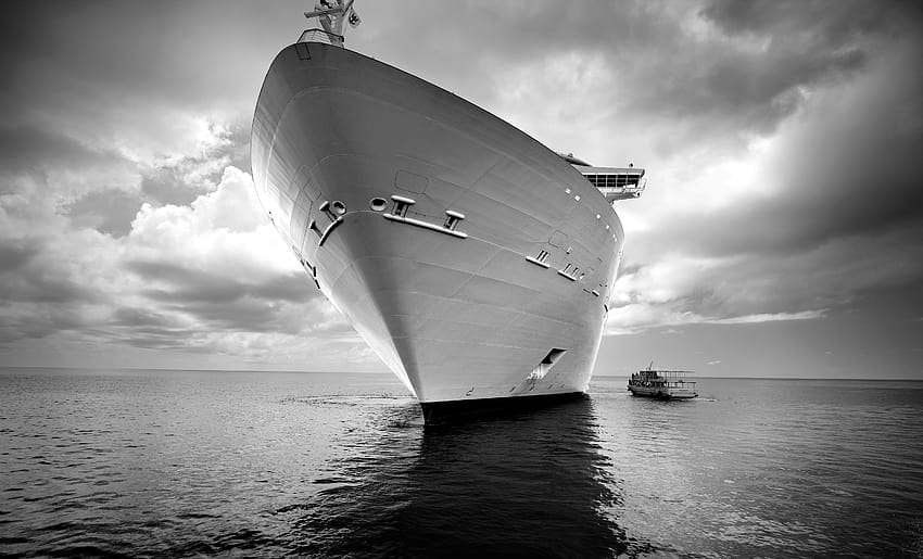 : océano, crucero, mar, bw, blanco, negro, gráfico, barco, grande, kevin, barco, pequeño, real, caribeño, pequeño, enorme, casco, Titanic, dinkel 5222x3165, barco grande fondo de pantalla