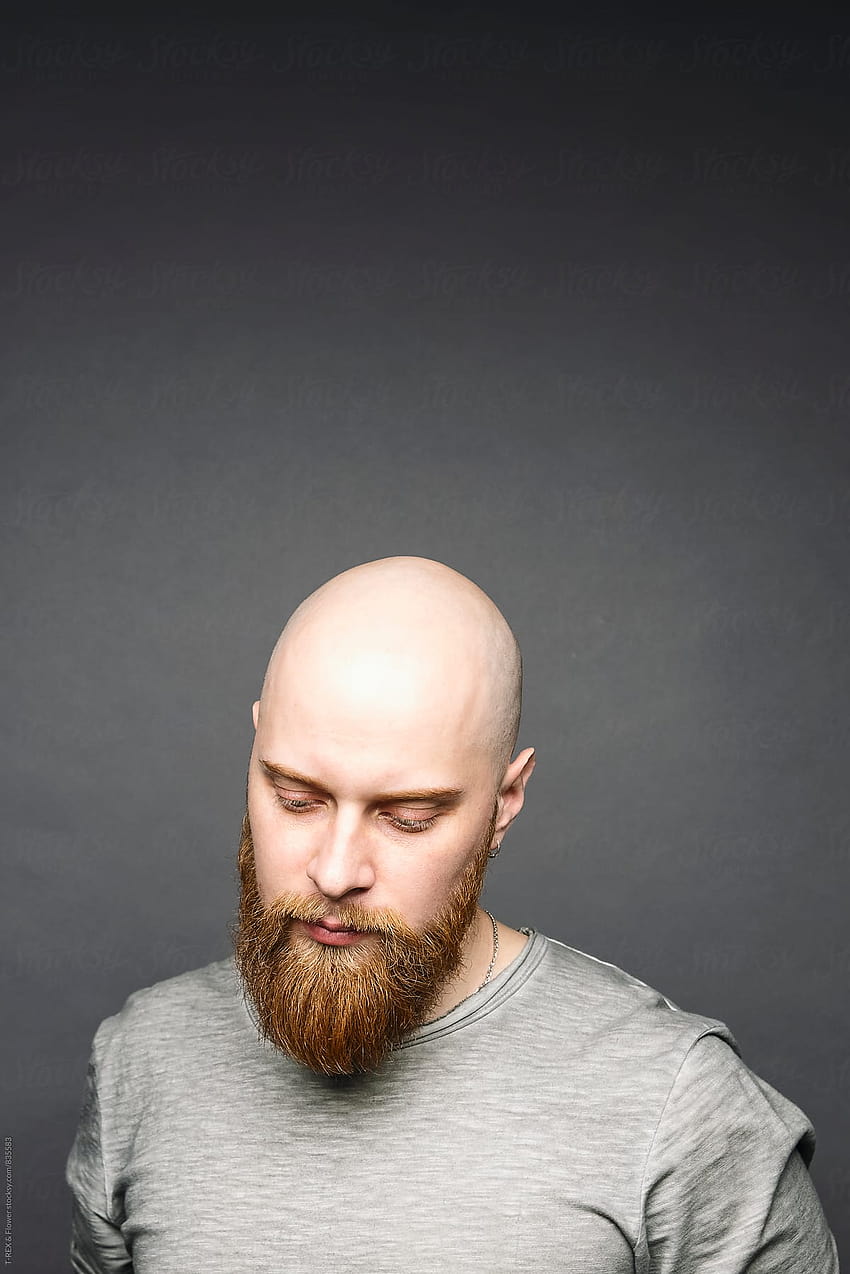Portrait Of Bald Man With Red Beard Looking Down by Danil Nevsky HD phone wallpaper
