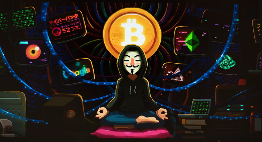 Anonymous Bitcoin , Artist , meditation ultra HD wallpaper