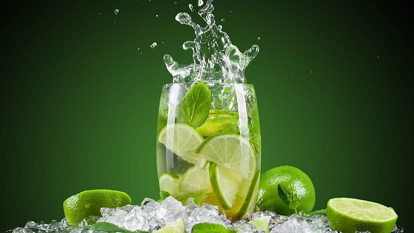 fruit jus de citron cocktail frais glace éclaboussure verte [5463x3829] pour votre , Mobile & Tablette Fond d'écran HD