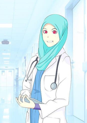 Girl doctor cartoon muslimah HD wallpapers | Pxfuel