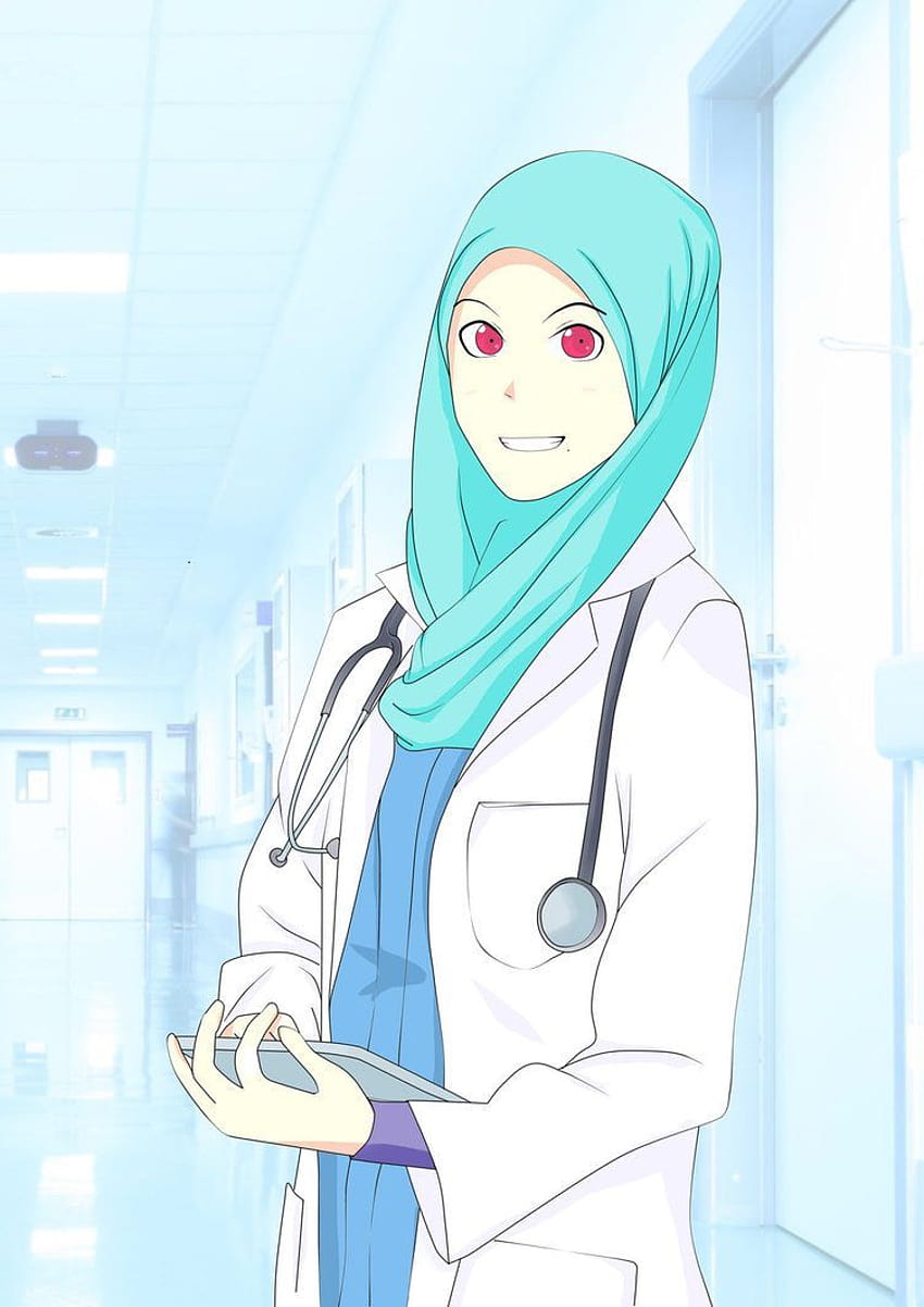 Girl Doctor Cartoon Muslimah, anime doctor HD phone wallpaper | Pxfuel