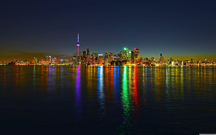 Toronto Skyline at Night HD wallpaper
