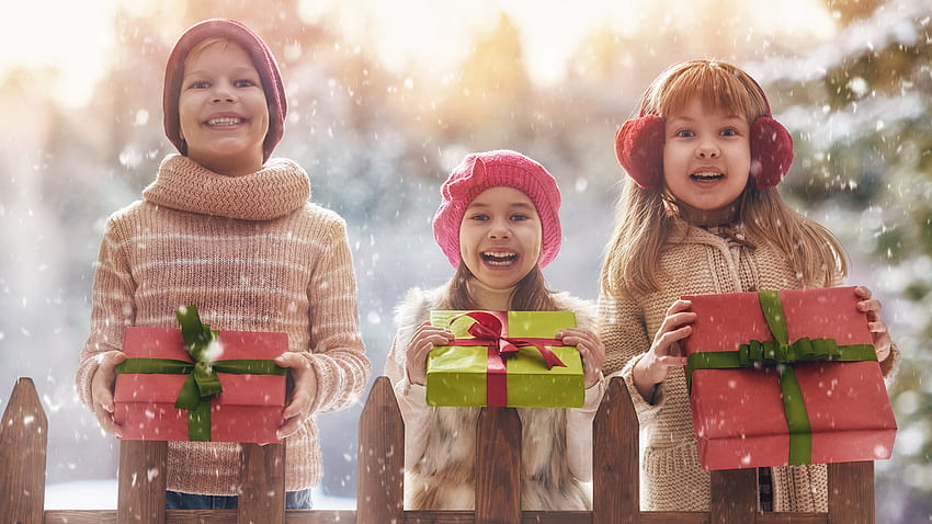Little girls Boys happy Smile Children Winter 2560x1440, happy girls HD wallpaper