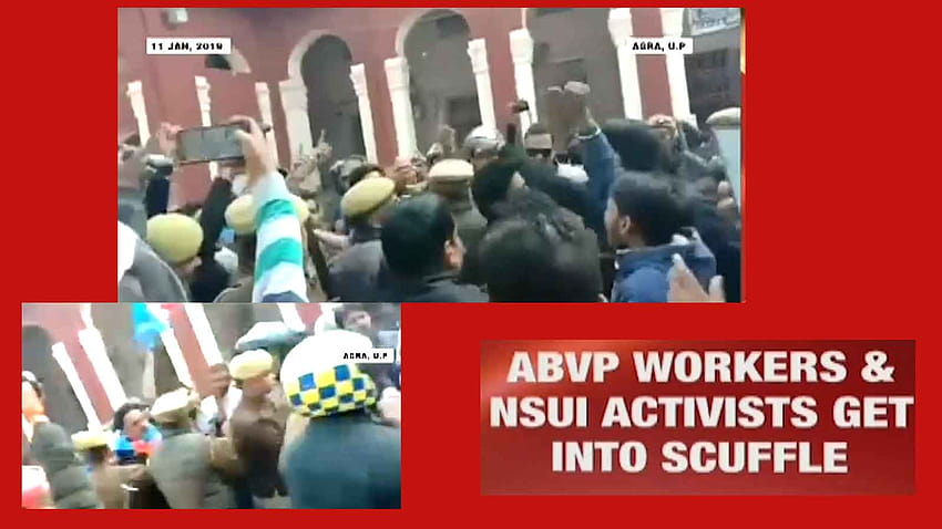 ABVP, pengunjuk rasa NSUI terlibat perkelahian di Agra; polisi lathicharge, daftarkan FIR Wallpaper HD