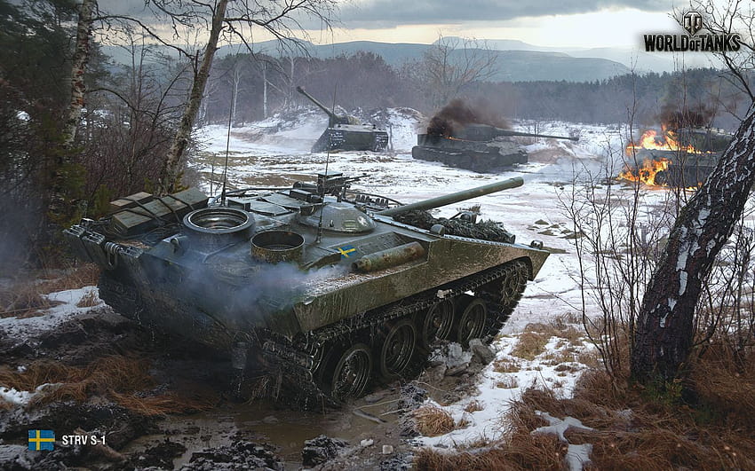 World Of Tanks Strv S1、t90 冬 高画質の壁紙