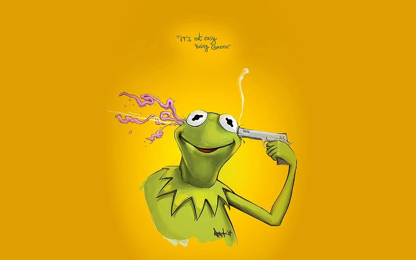 Kermit the Frog on Dog, estética de rana fondo de pantalla