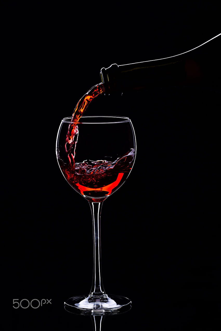 Red wine in wine glasses and wine bottle on a black backgrounds, dark wine  HD phone wallpaper | Pxfuel