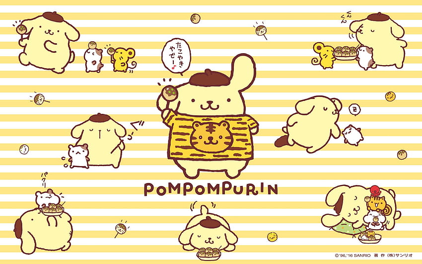 Sanrio Pom Pom Purin และ Macaron ·① ปอมปอมปูริน วอลล์เปเปอร์ HD