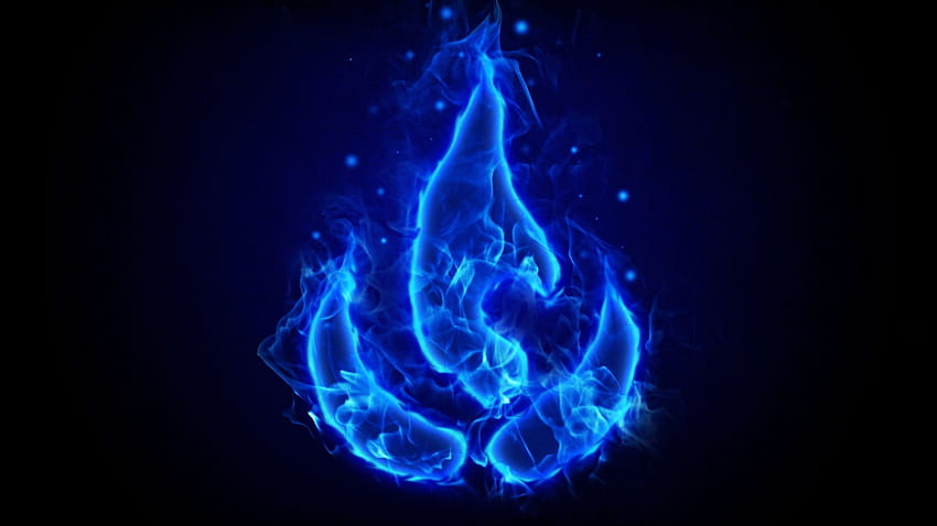 blue fire logo HD wallpaper