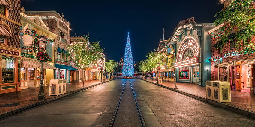 Disneyland at Christmastime Retina Ultra HD wallpaper