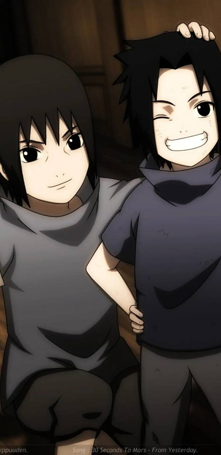 Itachi y Sasuke por BluuVein, itachi sonriendo fondo de pantalla del teléfono