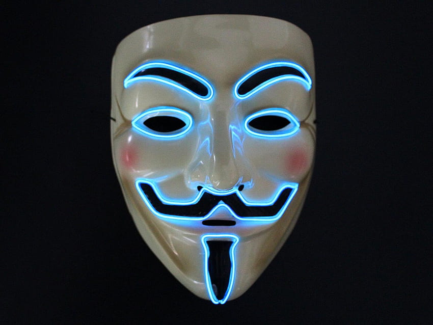 Einzigartige Leuchtgeschenkidee, anonyme LED-Maske HD-Hintergrundbild