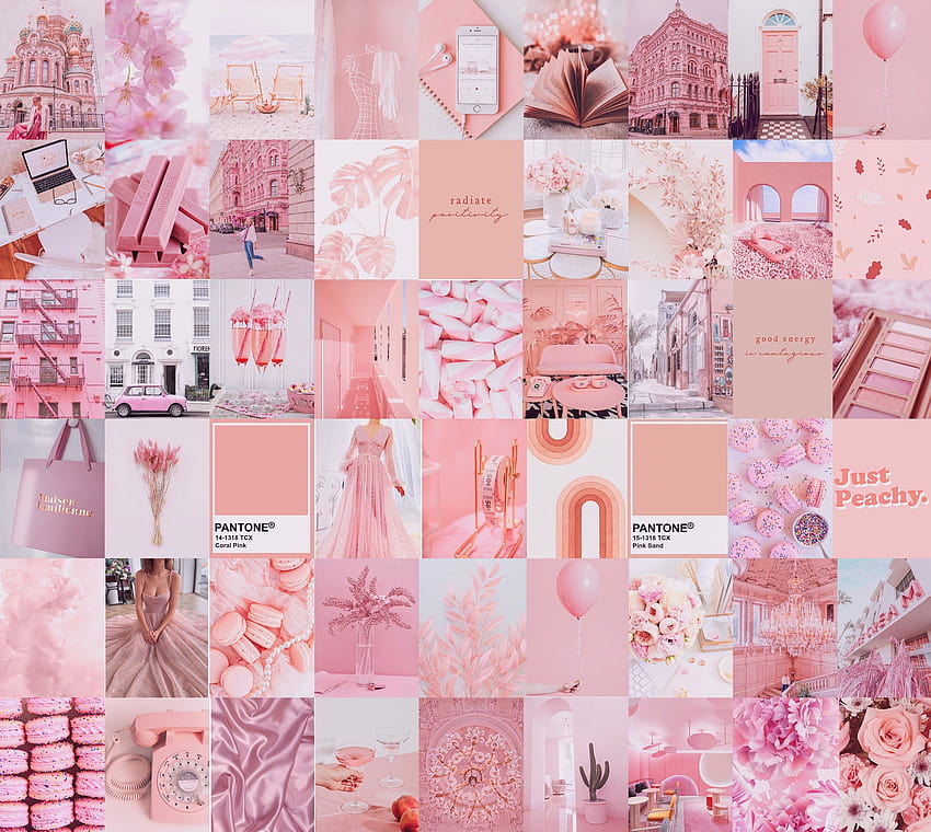 Kit de collage mural Blush Light Pink 2 Ensemble esthétique de, collage rose clair Fond d'écran HD