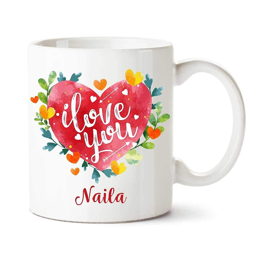 Купете Naila I Love You керамична чаша за кафе с име онлайн на ниски цени в Индия HD тапет за телефон
