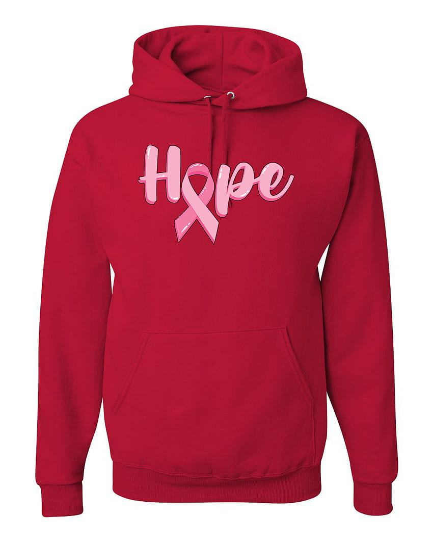 Wild Bobby, Hope Pink Ribbon Support Brave Fight, Breast Cancer Awareness, Unisex Graphic Hoodie Sweatshirt, Red, X HD phone wallpaper