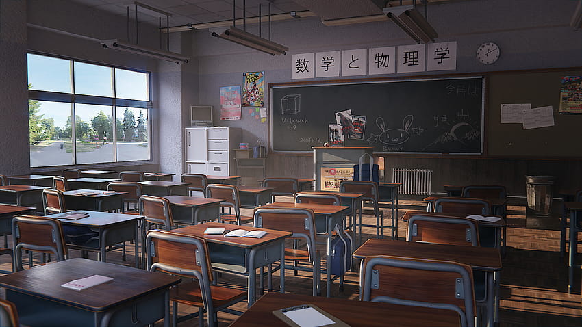 Sala de aula de japonês de 1366 x 768 Resolução de 1366 x 768, planos de fundo e escola japonesa papel de parede HD