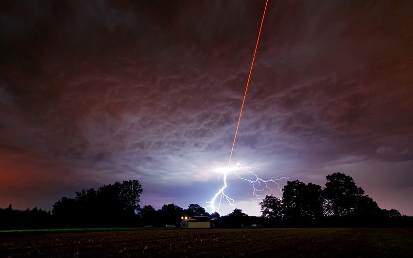 Laser Beam, Lightning Strike Space, beams of electricity HD wallpaper