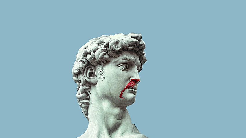 Statue von David, Statue von David, Marmor, Blut, ästhetische Statue HD-Hintergrundbild