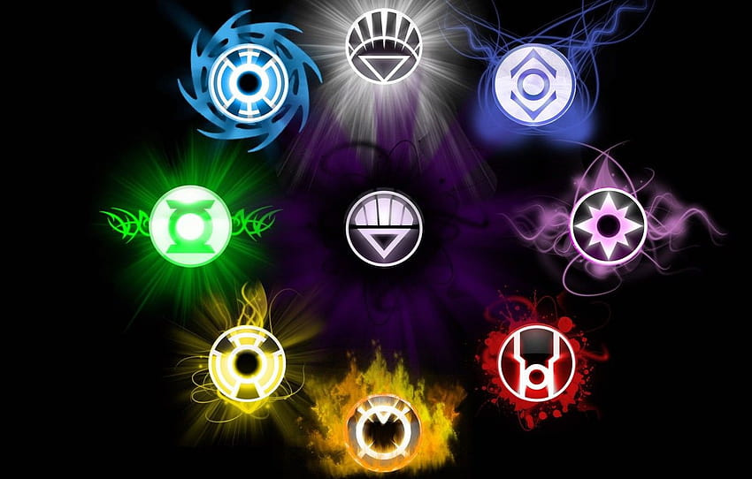luzes, amor, vida, símbolo, vontade, morte, medo, Lanternas, Sinestro Corps papel de parede HD