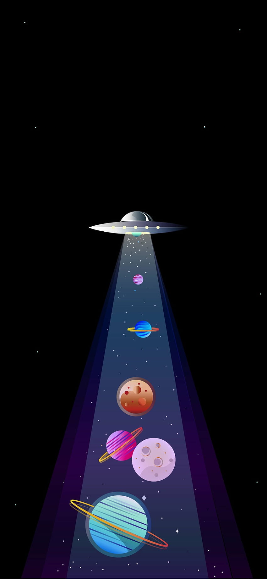 UFO Planets OLED Screen Battery Saving Full Mobile, 1080x2340 phone HD phone wallpaper