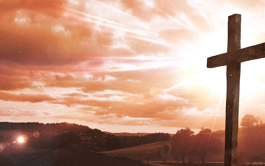 Arrière-plans de culte Cross Easter Cross Worship, Joyeuses Pâques Fond d'écran HD