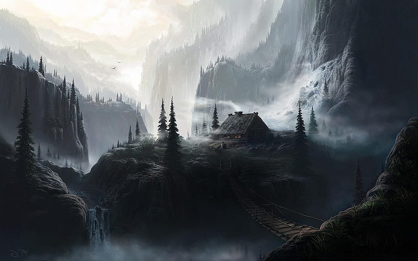 Dark Fantasy, epic winter fantasy HD wallpaper