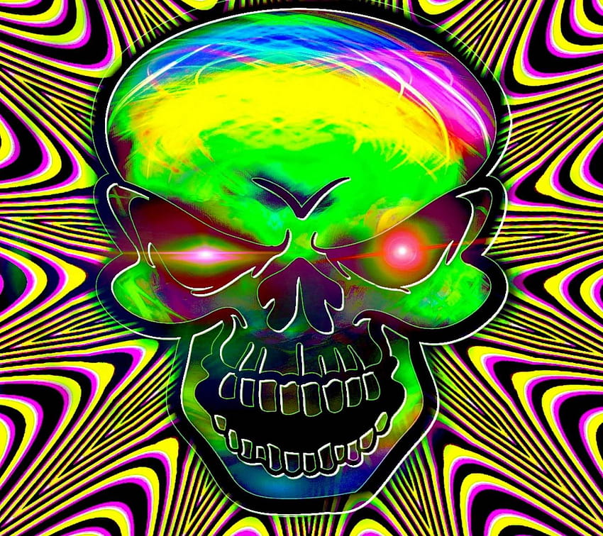 Trippy Skull posted by Sarah Thompson, trippy skeleton HD wallpaper