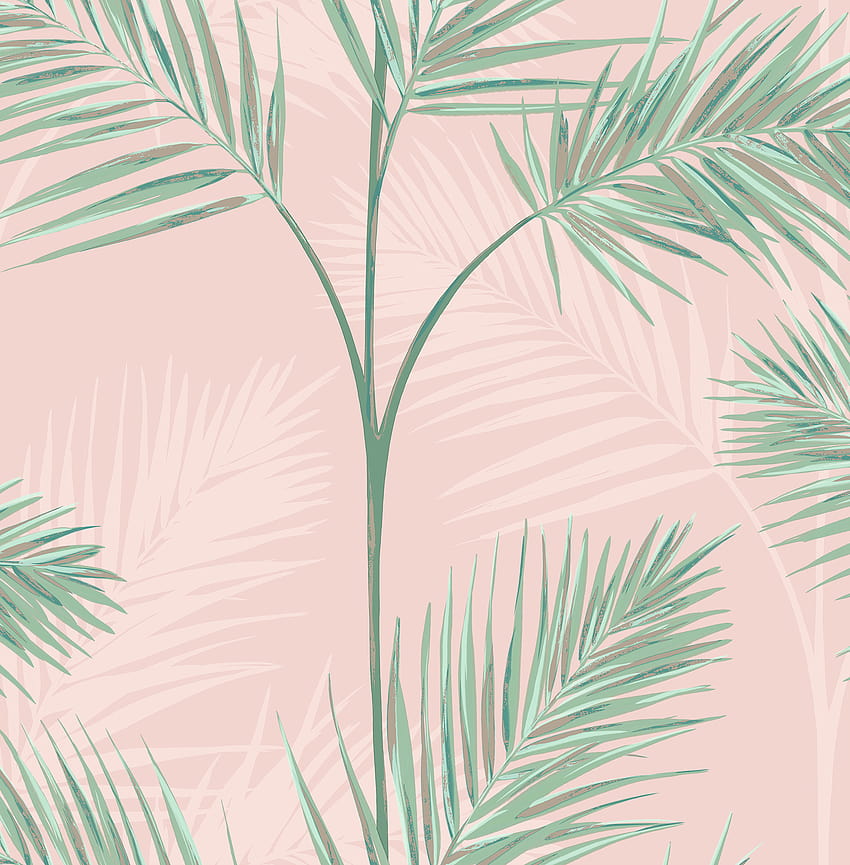 Pintura Urbana. South Beach Blush Fronds, hojas de palmera fondo de pantalla del teléfono
