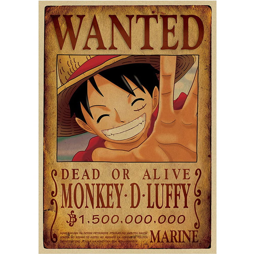 One Piece : One Piece Luffy New Wanted Poster HD тапет за телефон