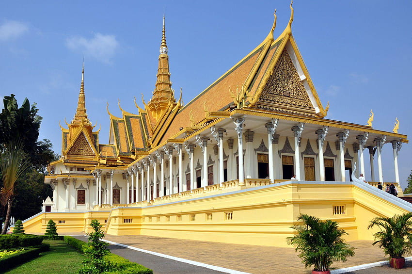 Обиколка на град Пном Пен, преглед на Пном Пен, Кралски дворец Виетнам HD тапет