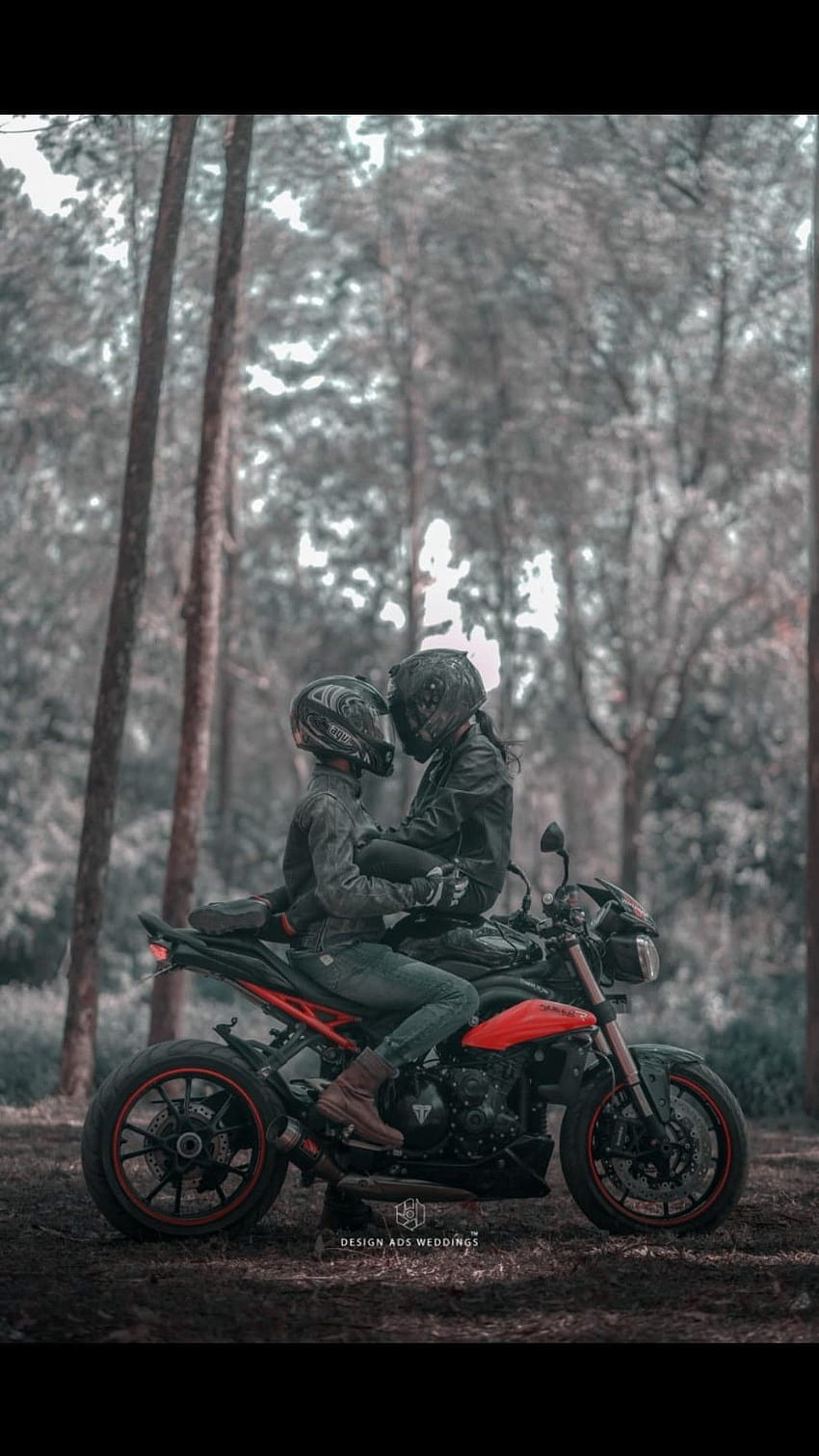 Bike Rider Couple posted by Sarah Simpson HD phone wallpaper