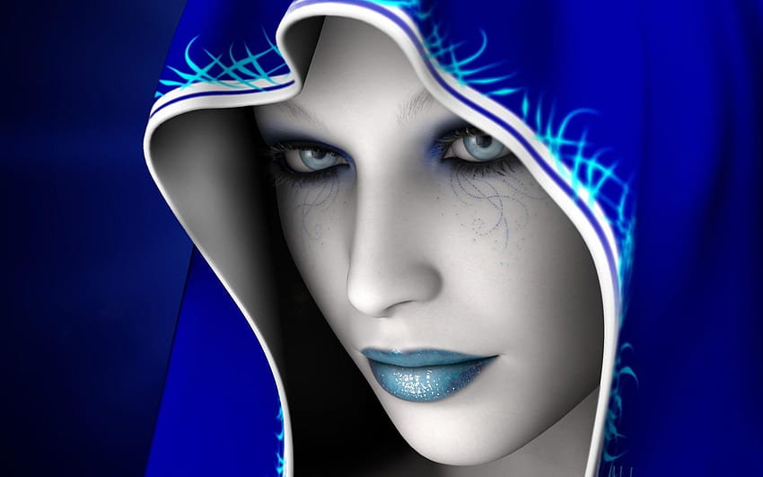 Blue Dreams Fantasy Girl, fantastyczna dziewczyna marzycielska Tapeta HD