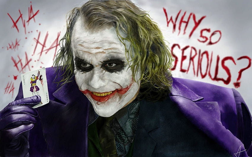 Heath Ledger Joker, bromista cita sonrisa fondo de pantalla