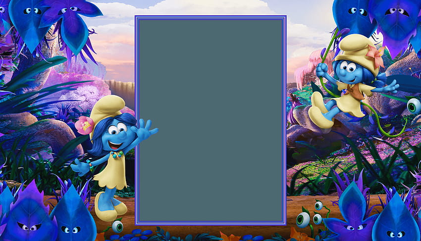 Smurfs A Vila Perdida Transparent PNG Frame, fundo dos smurfs papel de parede HD