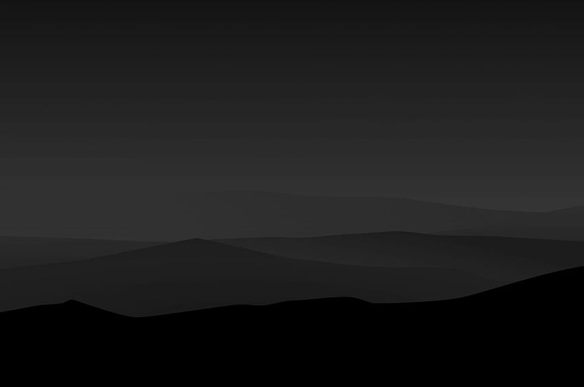 Dark Night Mountains Minimalis latar belakang sederhana [3840x2160] untuk , Ponsel & Tablet Anda, hitam minimalis Wallpaper HD