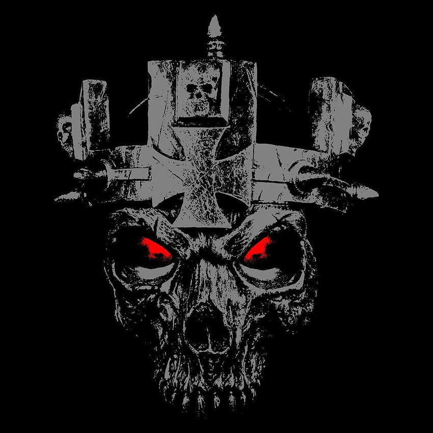 WWE Triple H Skull Oficjalny męski damski czarny T-shirt Tapeta na telefon HD