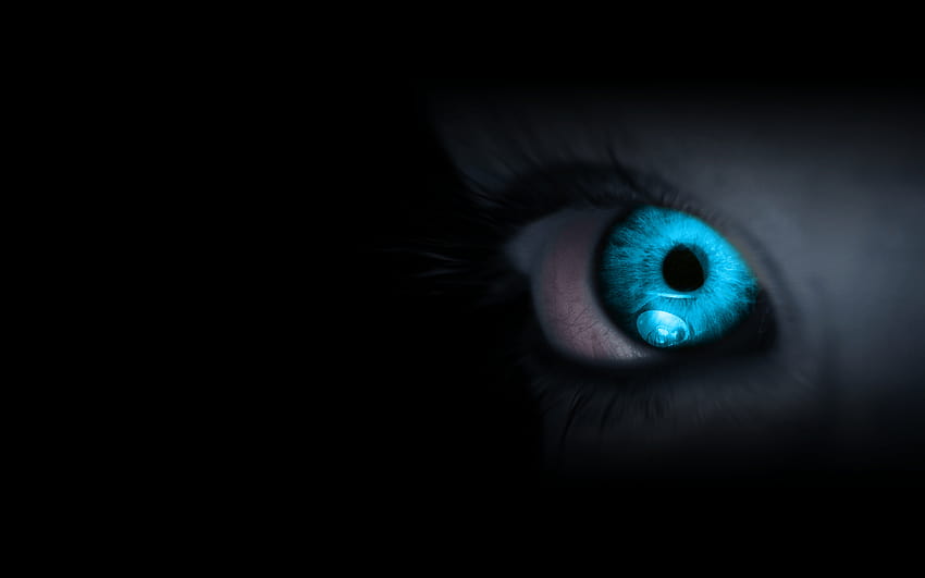 Czarne tło Niebieskie oczy, czarne tło diabelskie oko, png Tapeta HD